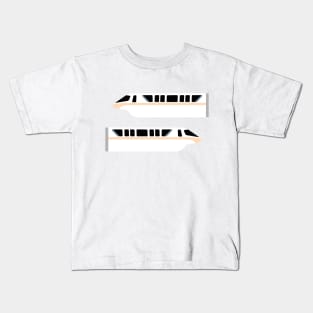 Minimal Monorail Peach Kids T-Shirt